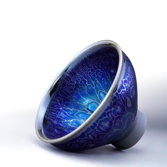 Exquisite Handmade Jian Teaware Set with Iridescent Oil-Spot Glaze