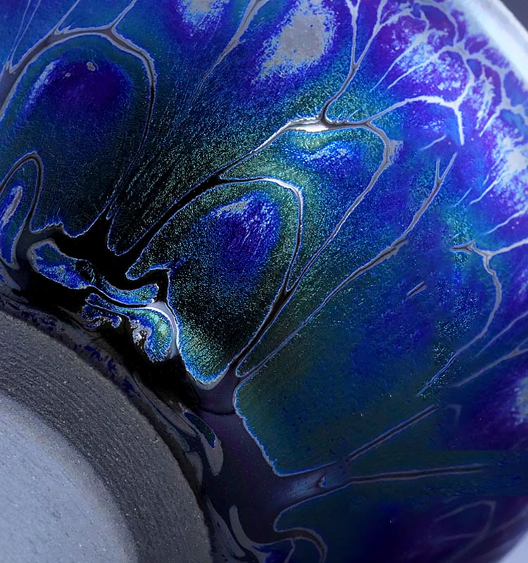 Exquisite Handmade Jian Teaware Set with Iridescent Oil-Spot Glaze