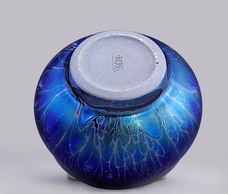Exquisite Handmade Jian Teaware Set with Iridescent Oil-Spot Glaze