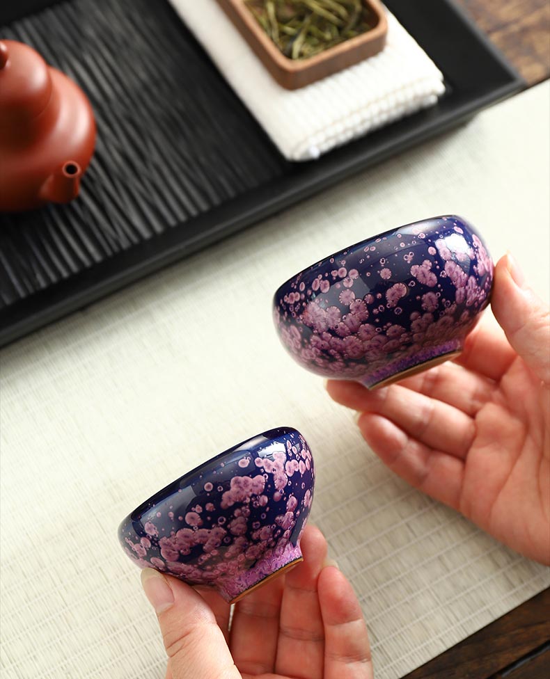 Ethereal Blossom Jian Zhan Ceramic Tea Cup Set