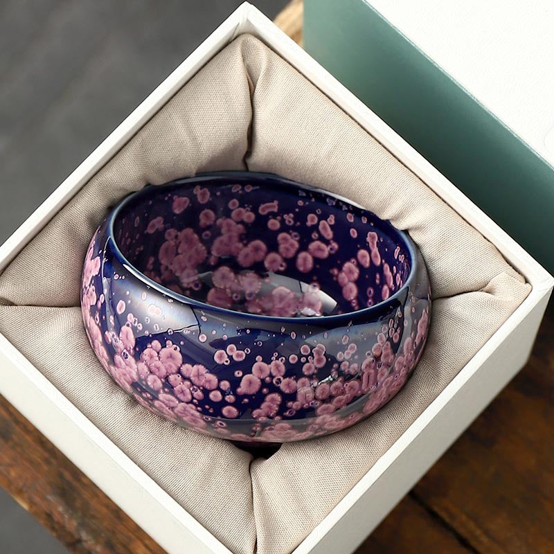 Ethereal Blossom Jian Zhan Ceramic Tea Cup Set