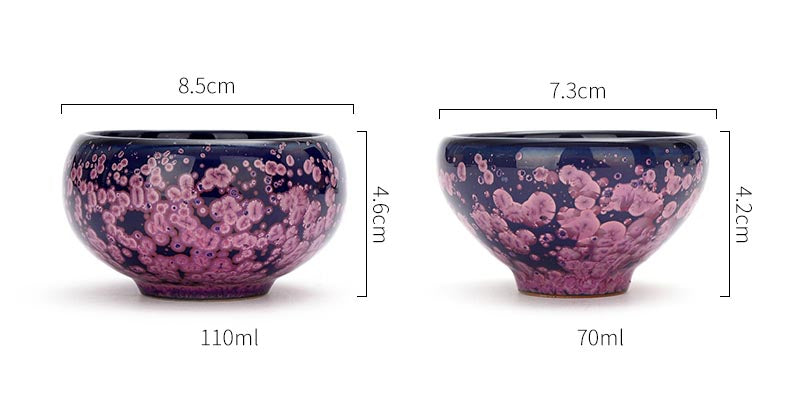 Ethereal Blossom Jian Zhan Ceramic Tea Cup Set