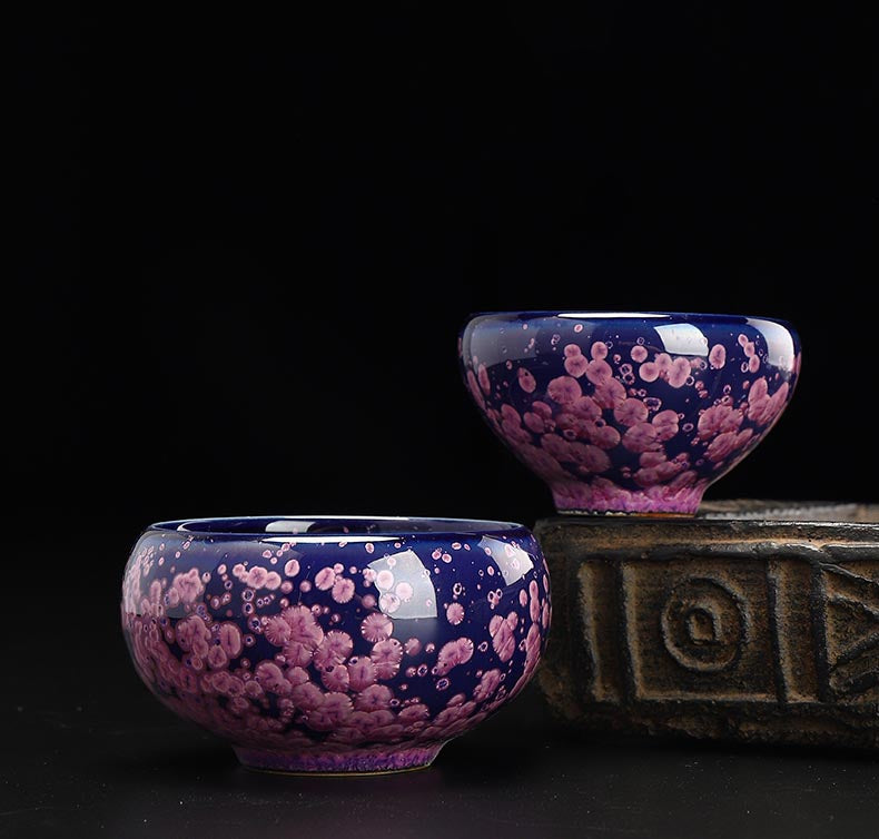 Ethereal Blossom Jian Zhan Ceramic Tea Cup Set