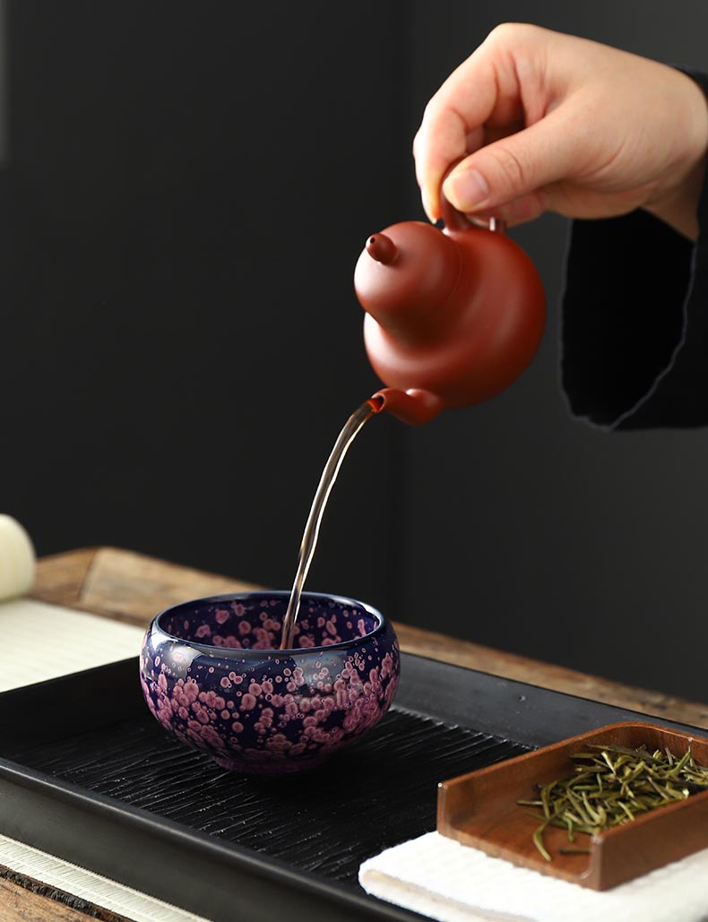 Ethereal Blossom Jian Zhan Ceramic Tea Cup Set