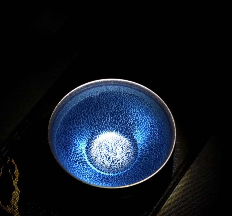 Exquisite Blue Qilin Jian Zhan Teacup - Handcrafted Porcelain from Jianyang
