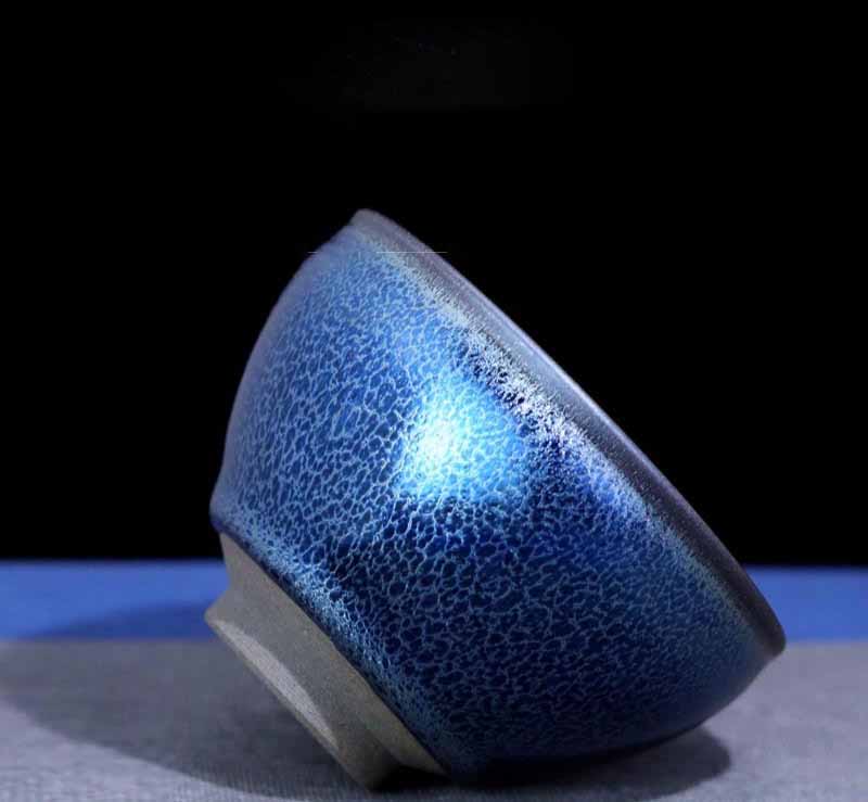 Exquisite Blue Qilin Jian Zhan Teacup - Handcrafted Porcelain from Jianyang