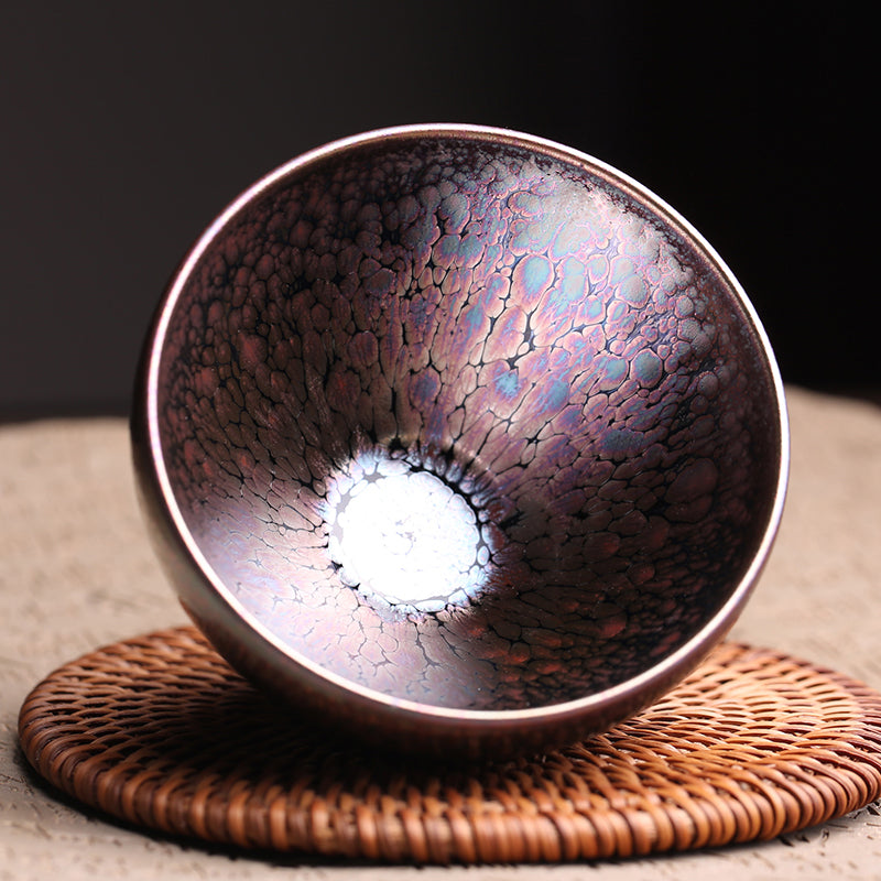 Exquisite Handcrafted Jian Zhan Tea Cup with Oil-spot Glaze