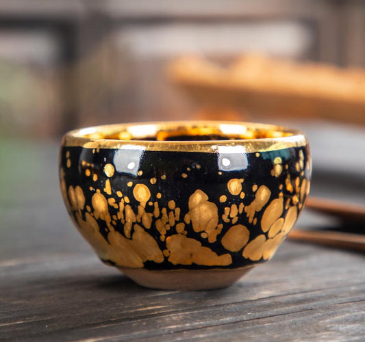 Golden Oil Drop Jian Zhan Teacup - Handcrafted Elegance from Jianyang