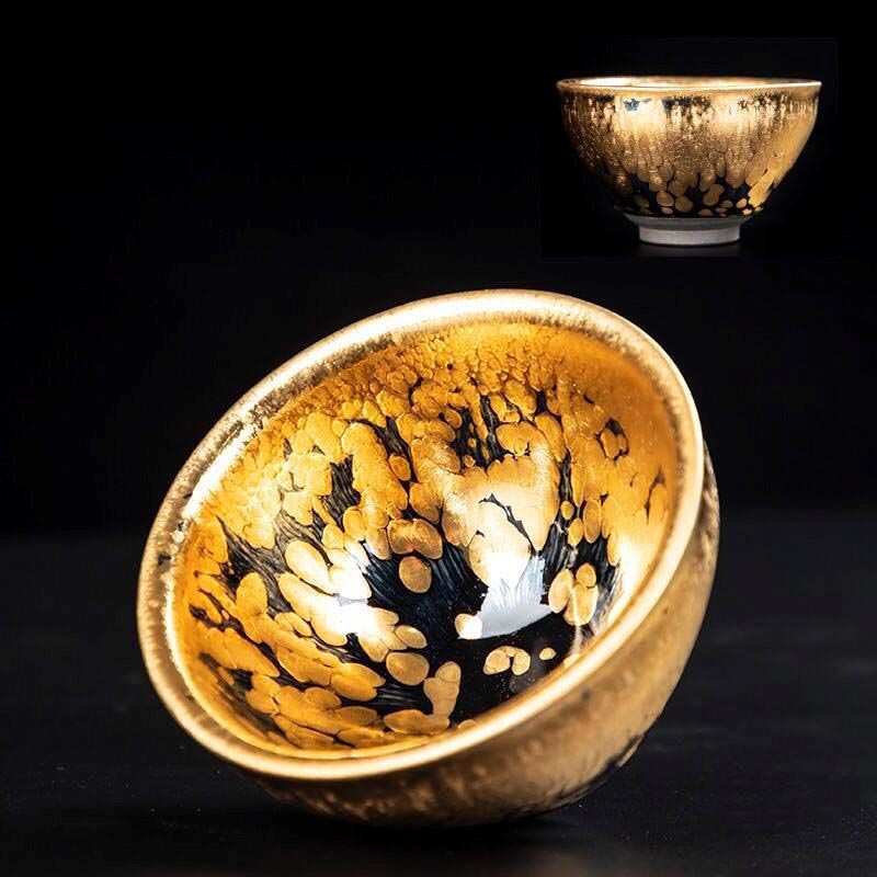 Golden Oil Drop Jian Zhan Teacup - Handcrafted Elegance from Jianyang