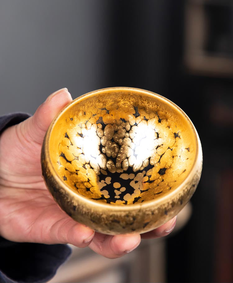 Golden Oil Drop Jian Zhan Teacup - Handcrafted Elegance from Jianyang