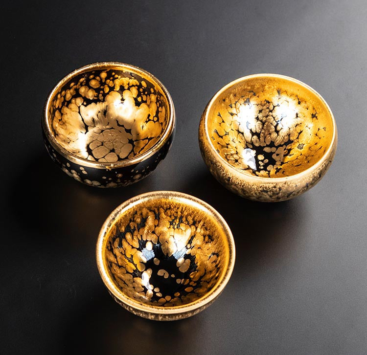 Golden Oil Drop Jian Zhan Teacup - Handcrafted Elegance from Jianyang
