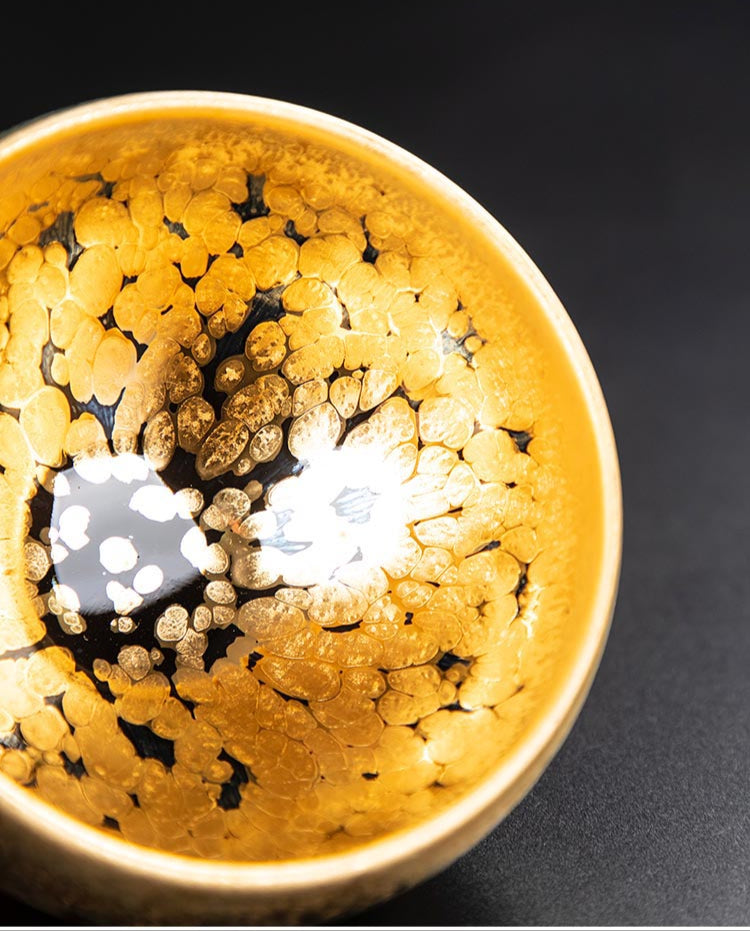 Golden Oil Drop Jian Zhan Teacup - Handcrafted Elegance from Jianyang