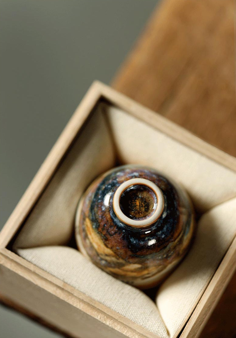 Hand-Painted Zhino Glaze Tea Cup - Artisan Crafted from Jingdezhen