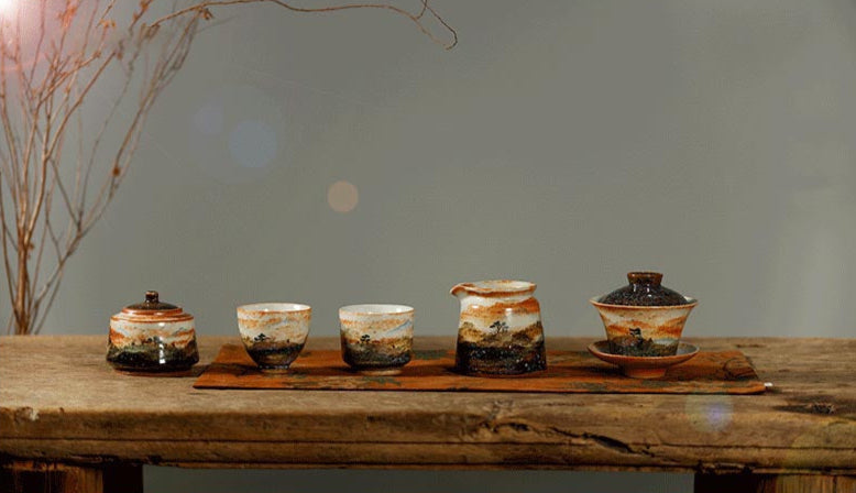 Hand-Painted Zhino Glaze Tea Cup - Artisan Crafted from Jingdezhen