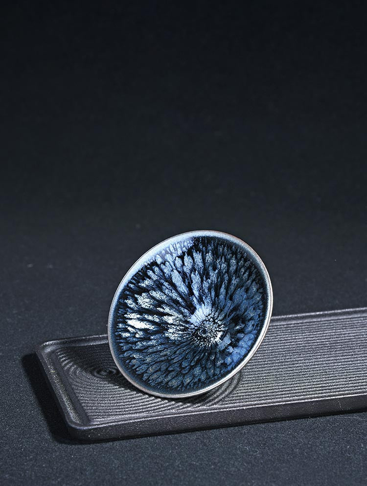 Handcrafted Floral Jian Zhan Oil Spot Tea Cup