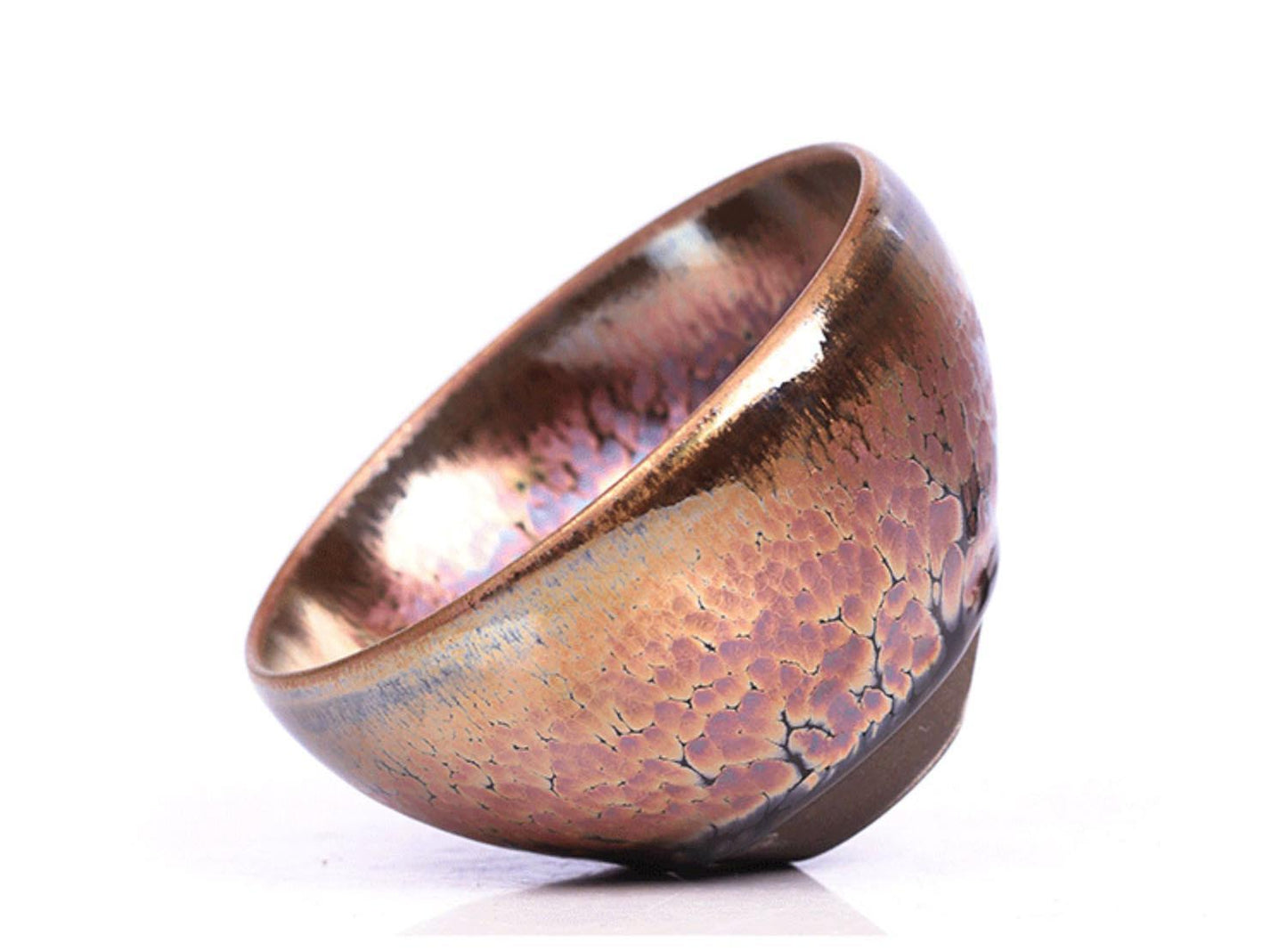 Handcrafted Jian Zhan Tea Cup by Zhang Junxiang – Golden Pheasant Oil Spot Masterpiece