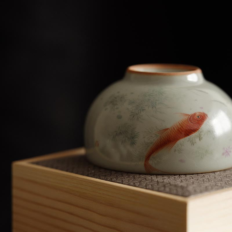 Handcrafted Sky Blue Ru Kiln Teacup - Jingdezhen Collection