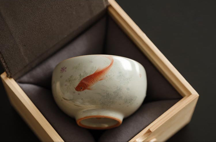 Handcrafted Sky Blue Ru Kiln Teacup - Jingdezhen Collection