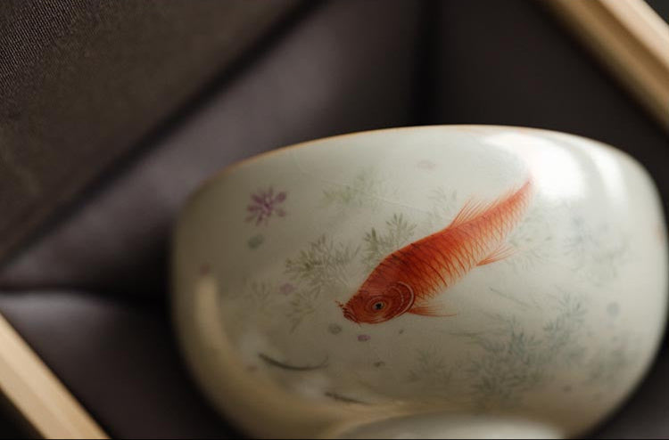 Handcrafted Sky Blue Ru Kiln Teacup - Jingdezhen Collection