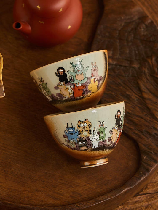 Handcrafted Zodiac Tea Cup - Jingdezhen Porcelain Masterpiece