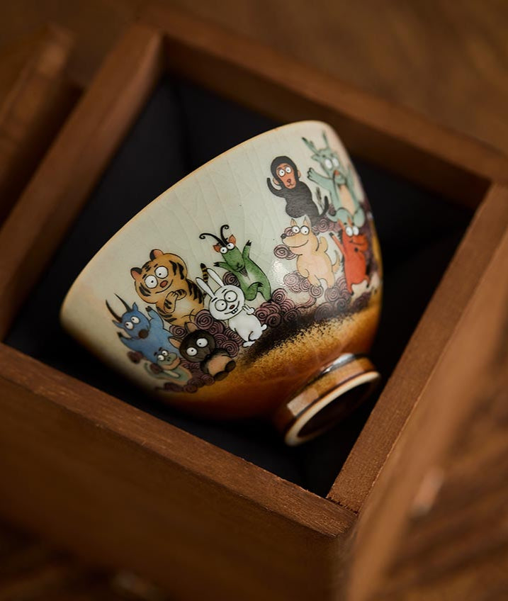 Handcrafted Zodiac Tea Cup - Jingdezhen Porcelain Masterpiece