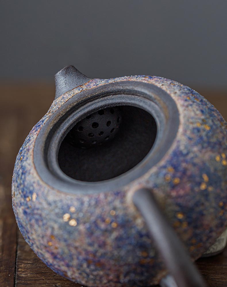 Master Lin Peifu’s Handcrafted Mineral-Glazed Teapot – Wood-Fired Elegance with Natural Stone Textures