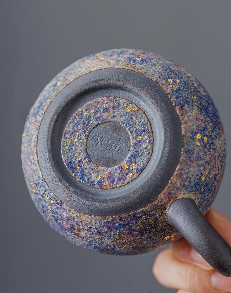 Master Lin Peifu’s Handcrafted Mineral-Glazed Teapot – Wood-Fired Elegance with Natural Stone Textures