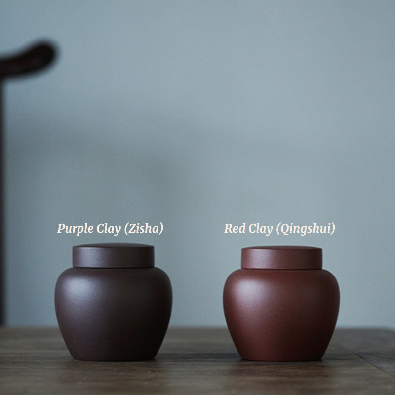 Yixing Mini Zisha Tea Awakening Jar – Handmade Purple or Red Clay Storage Canister for Pu-erh, Oolong, and Black Tea