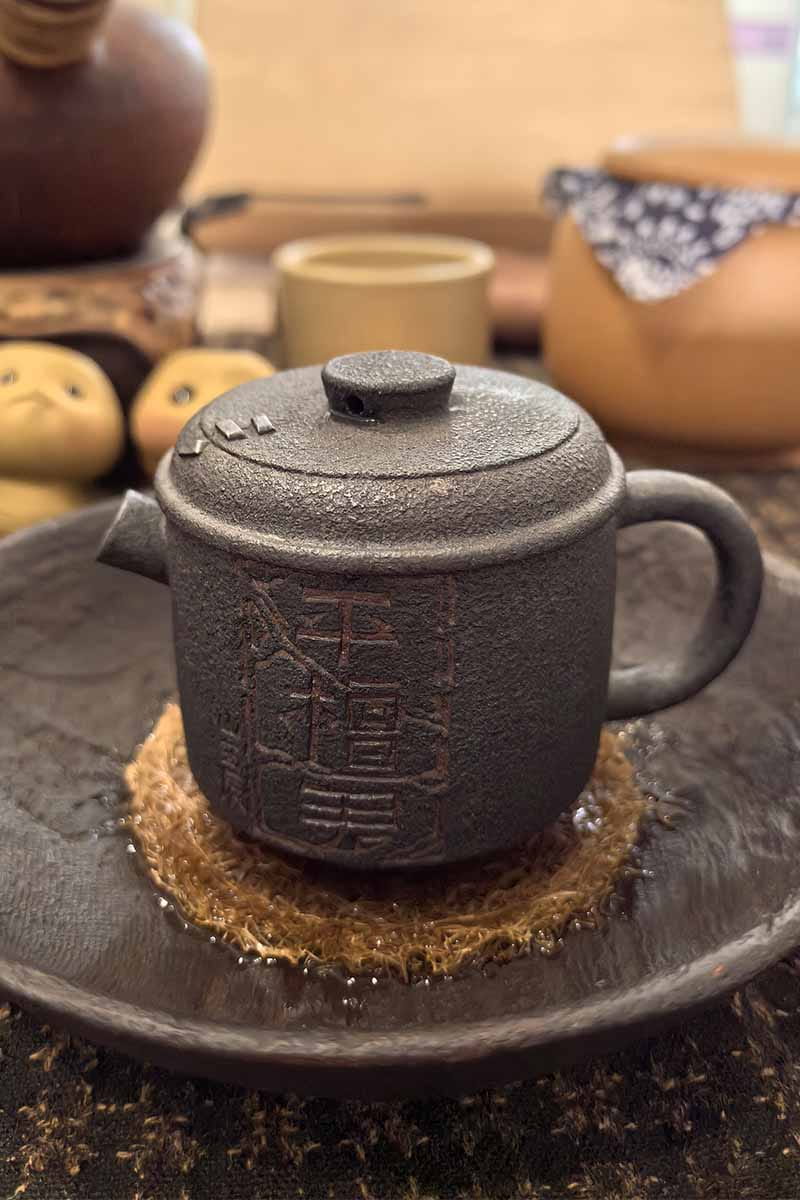 Yixing Zisha Teapot – 90ml Wood-Fired Purple Clay Pot, Handcrafted & Engraved