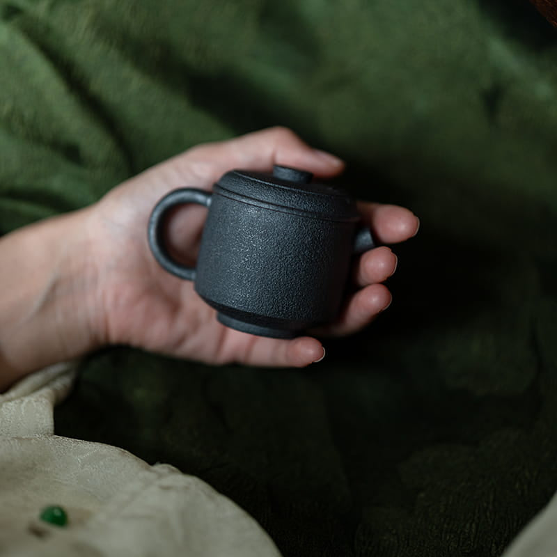 Yixing Zisha Teapot – 90ml Wood-Fired Purple Clay Pot, Handcrafted & Engraved