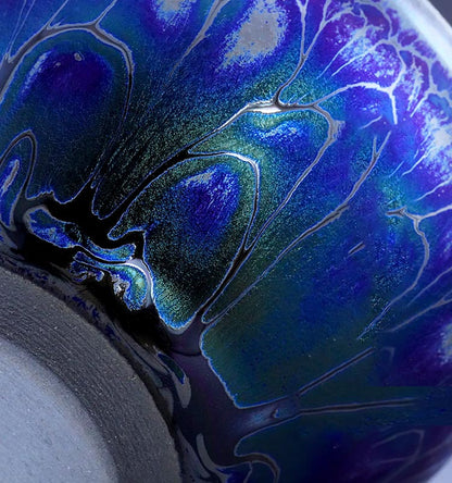 Exquisite Handmade Jian Teaware Set with Iridescent Oil-Spot Glaze