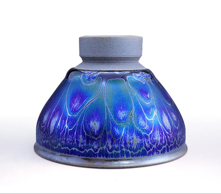 Exquisite Handmade Jian Teaware Set with Iridescent Oil-Spot Glaze
