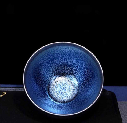 Exquisite Blue Qilin Jian Zhan Teacup - Handcrafted Porcelain from Jianyang