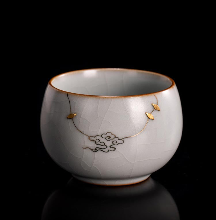 Exquisite Celadon Ruyi Teacup - Handcrafted Taiwanese Masterpiece