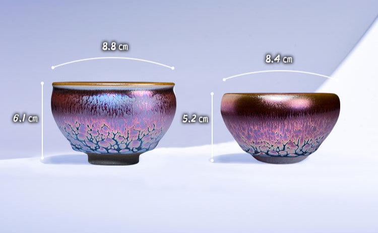 Exquisite Handcrafted Jianyang Flower Carved Purple-Gold Jian Zhan Tea Cup