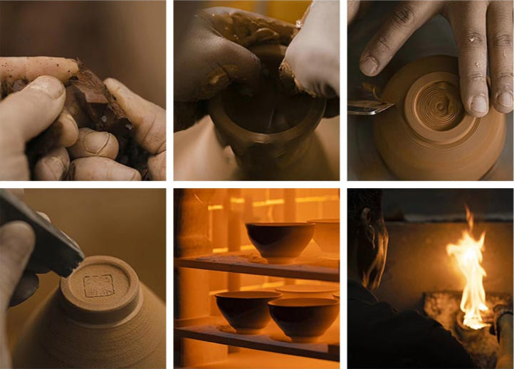 Exquisite Handcrafted Jianyang Flower Carved Purple-Gold Jian Zhan Tea Cup