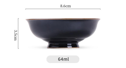 Golden Bodhi Leaf Jian Zhan - Handcrafted Jingdezhen Porcelain Teacup