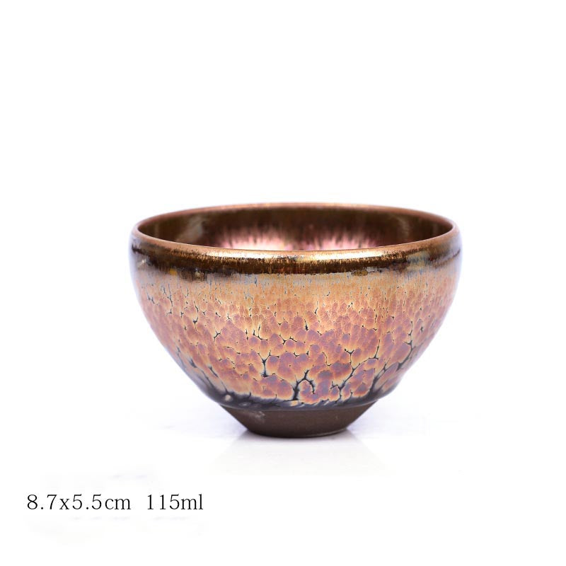 Handcrafted Jian Zhan Tea Cup by Zhang Junxiang – Golden Pheasant Oil Spot Masterpiece