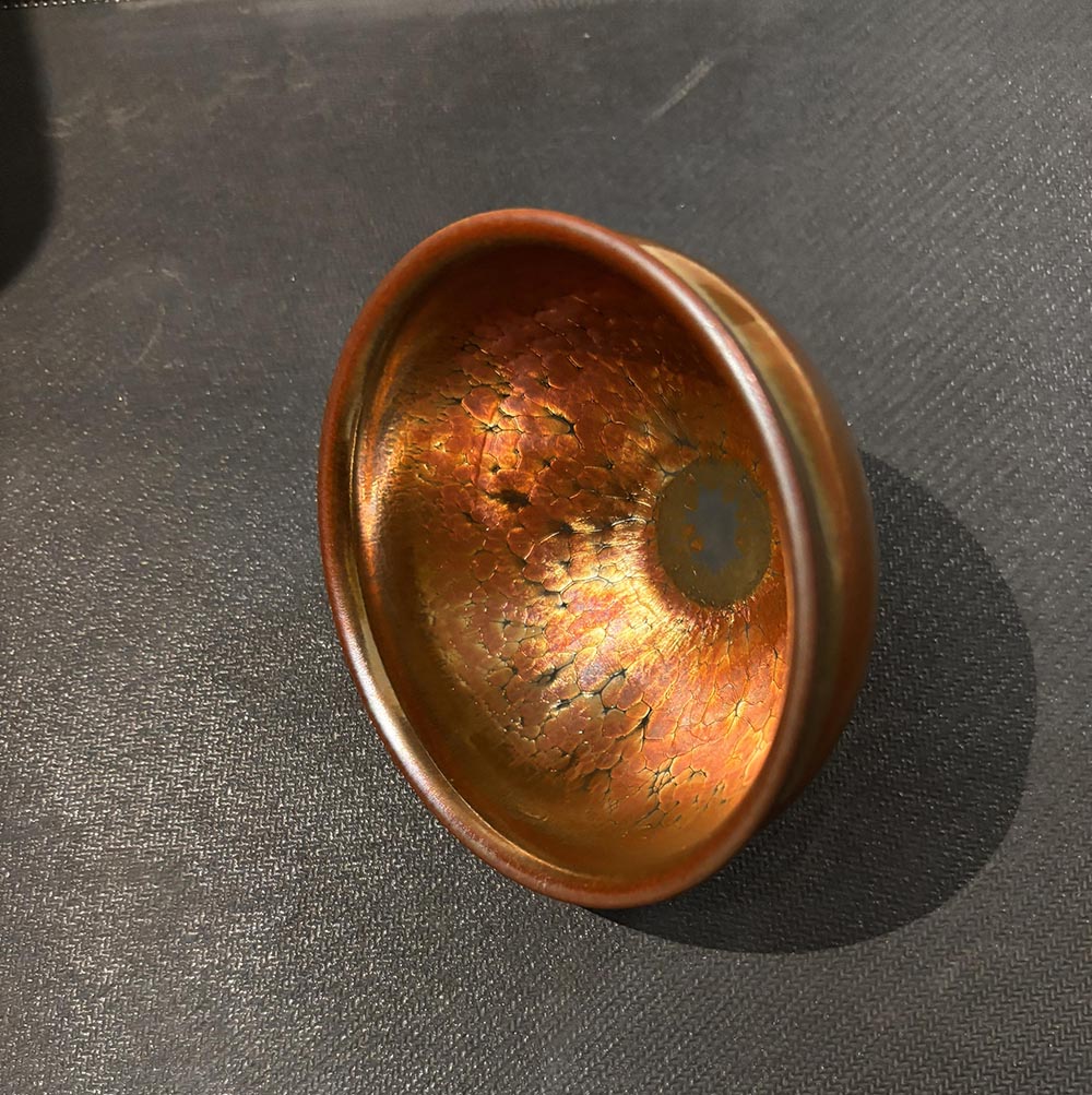 Handcrafted Jian Zhan Tea Cup by Zhang Junxiang – Golden Pheasant Oil Spot Masterpiece