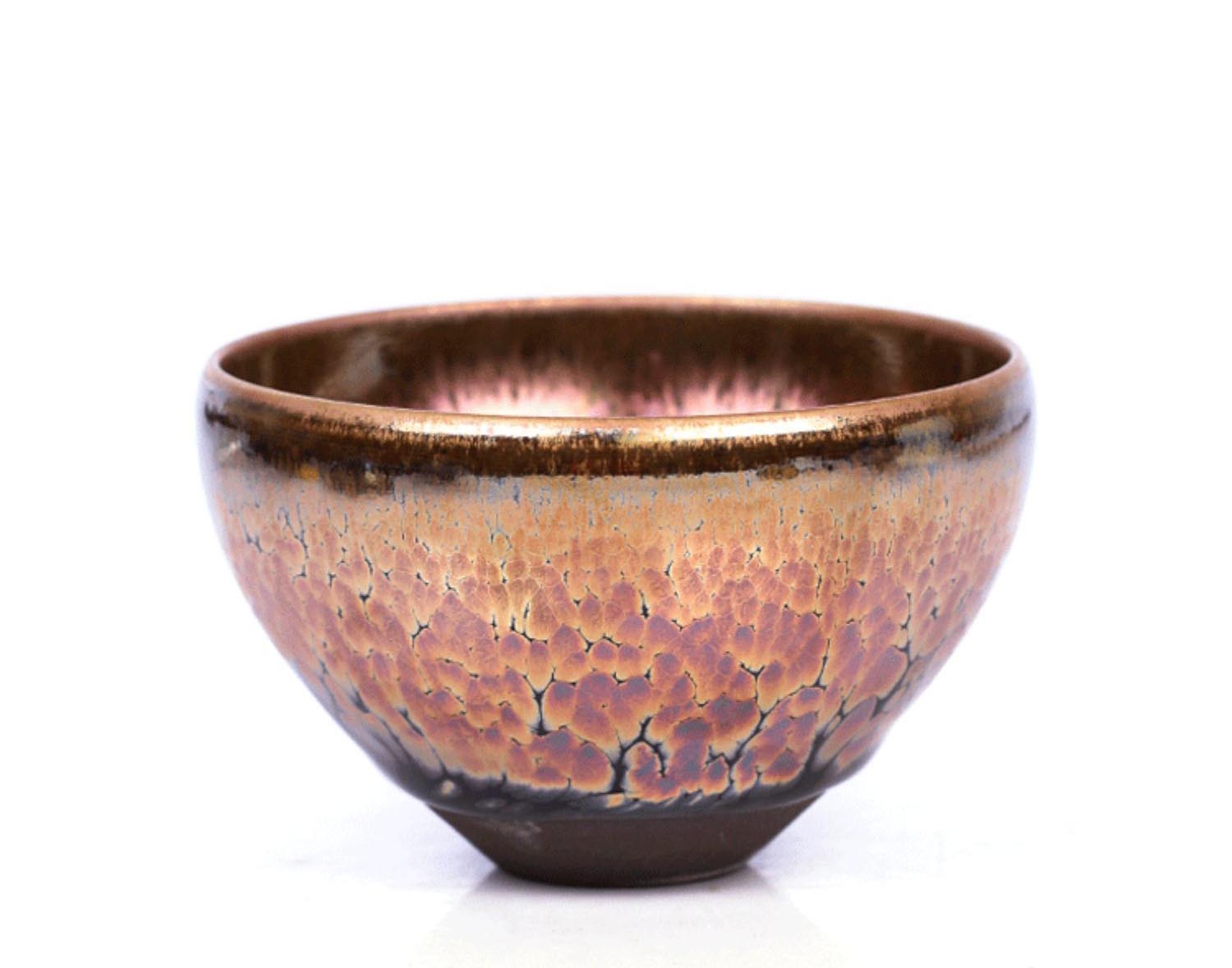 Handcrafted Jian Zhan Tea Cup by Zhang Junxiang – Golden Pheasant Oil Spot Masterpiece