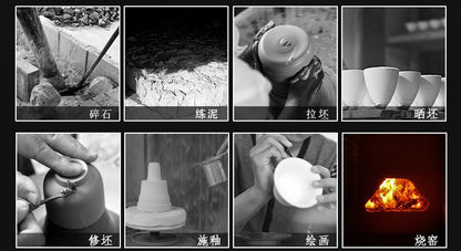Handcrafted 'Gazing Over the River' Blue and White Porcelain Cup from Jingdezhen
