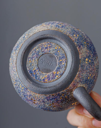 Master Lin Peifu’s Handcrafted Mineral-Glazed Teapot – Wood-Fired Elegance with Natural Stone Textures