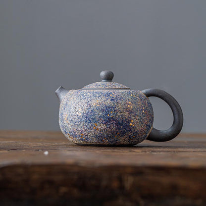 Master Lin Peifu’s Handcrafted Mineral-Glazed Teapot – Wood-Fired Elegance with Natural Stone Textures