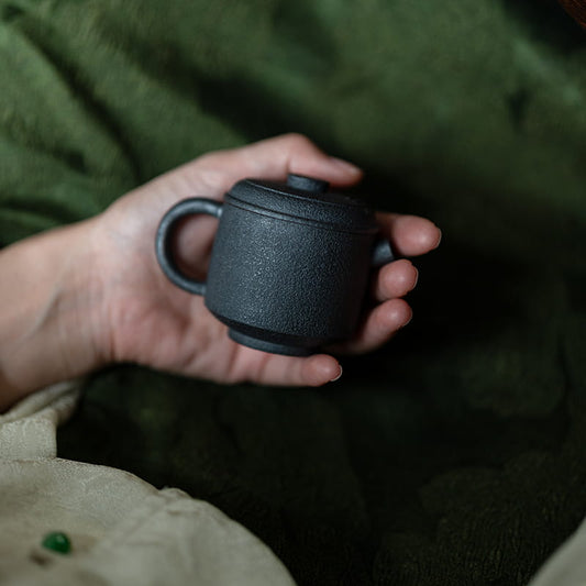 Yixing Zisha Teapot – 90ml Wood-Fired Purple Clay Pot, Handcrafted & Engraved